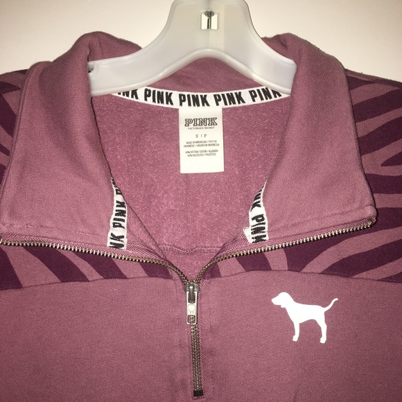 Pink Victoria Secret Purple Half Zip Sweater - Picture 3 of 4